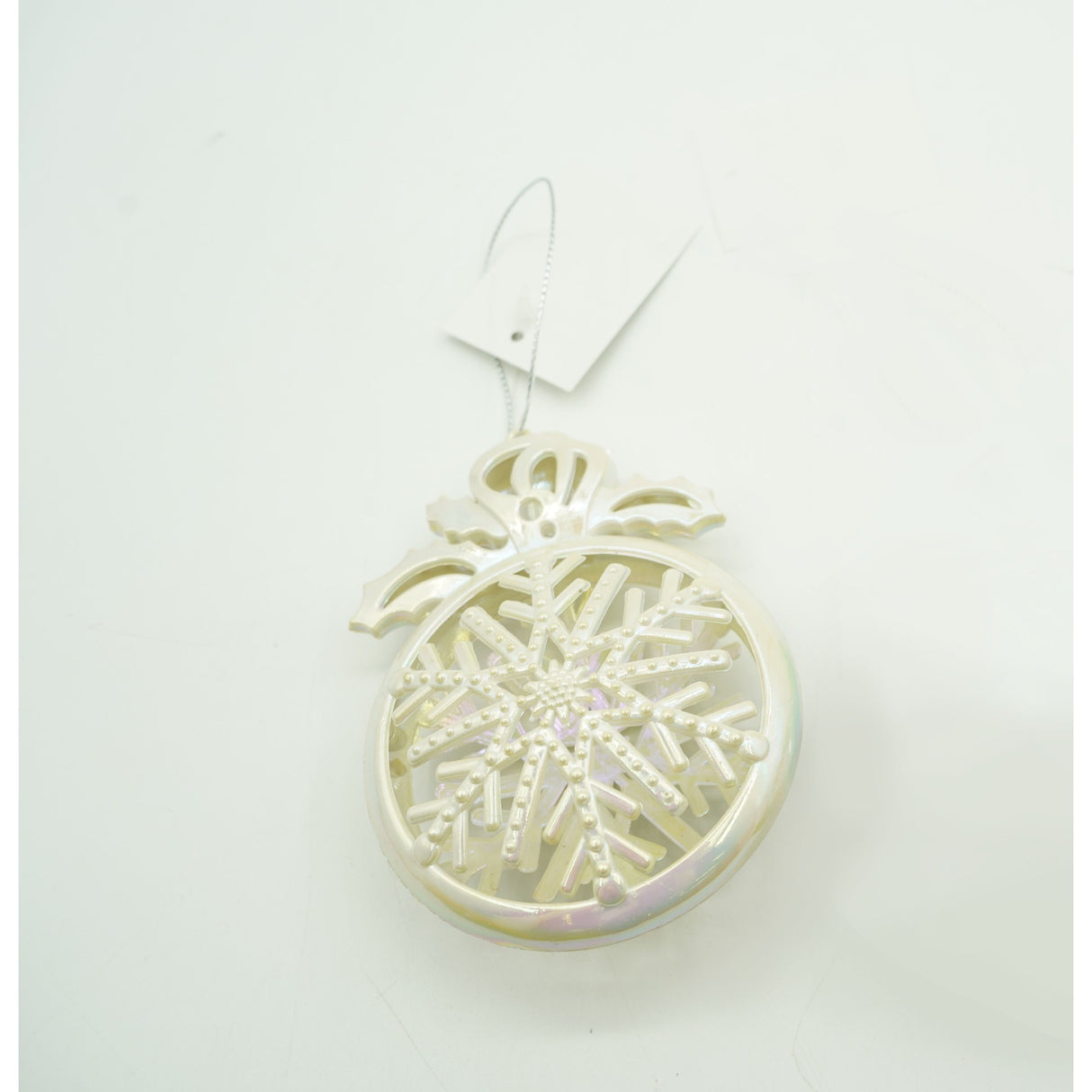 Ornament brad de Craciun, Perlat, Rotund, 8 cm x 11 cm, Plastic, Flippy - vivimall.ro