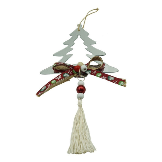 Ornament brad, Vivimall, Brad, Argintiu, Lucios, 14*26CM, Acril, Interior/ Exterior - vivimall.ro