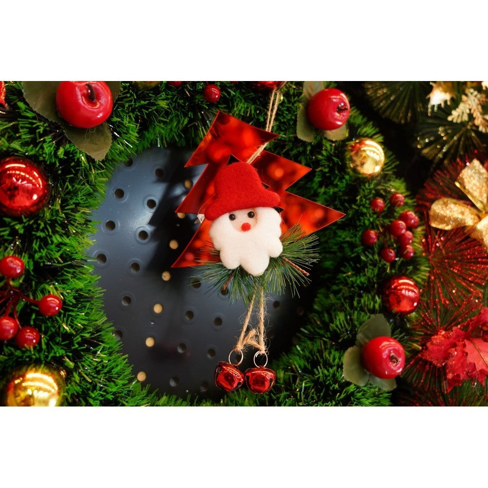 Ornament brad, Flippy, Brad cu clopotei, Rosu, Lucios, 15*20CM, Acril, Interior/ Exterior - vivimall.ro