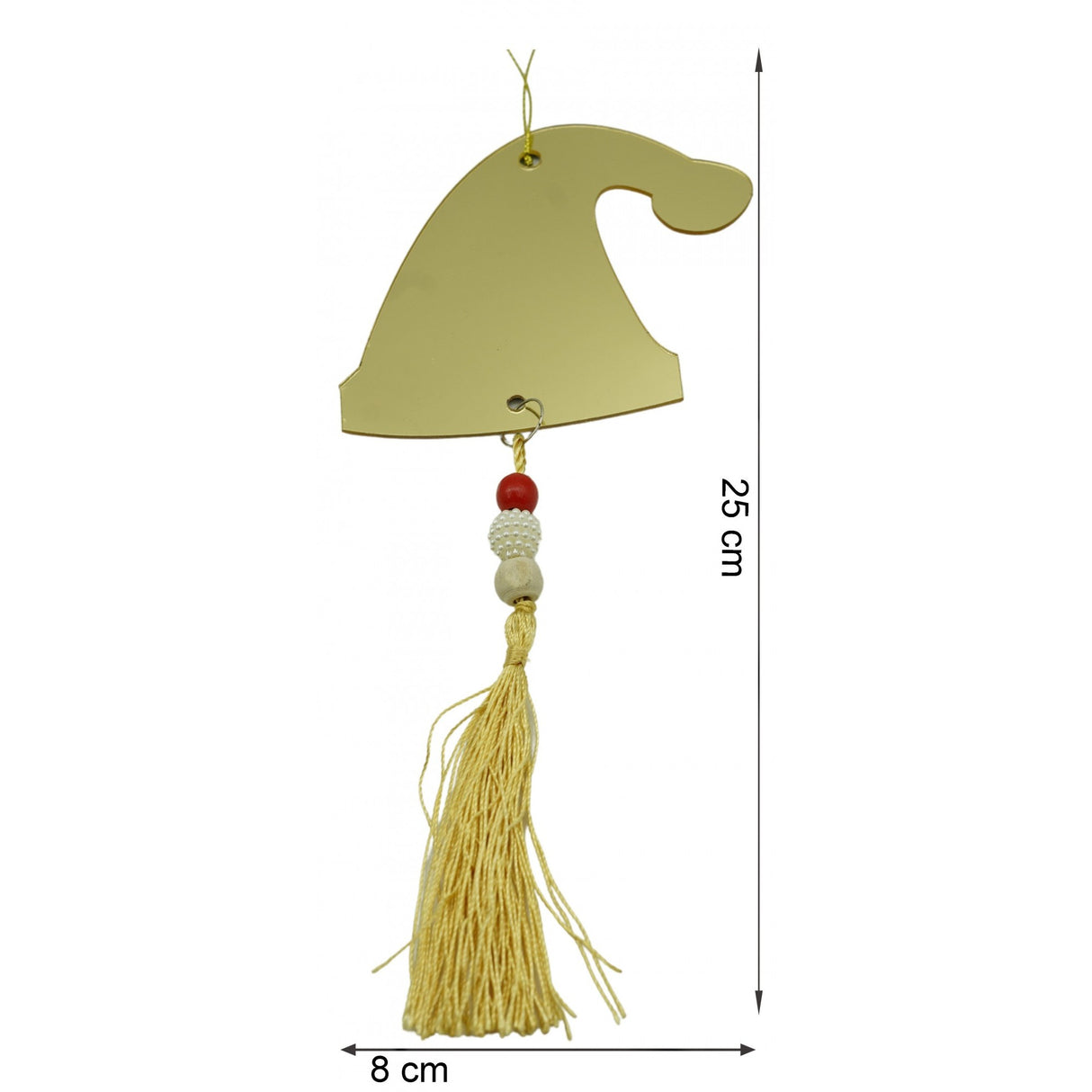 Ornament brad, Flippy, Caciulita, Auriu, Lucios, 8*25CM, Acril, Interior/ Exterior - vivimall.ro