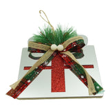 Ornament brad, Flippy, Cadou, Argintiu, Lucios, 14*15CM, Acril, Interior/ Exterior - vivimall.ro