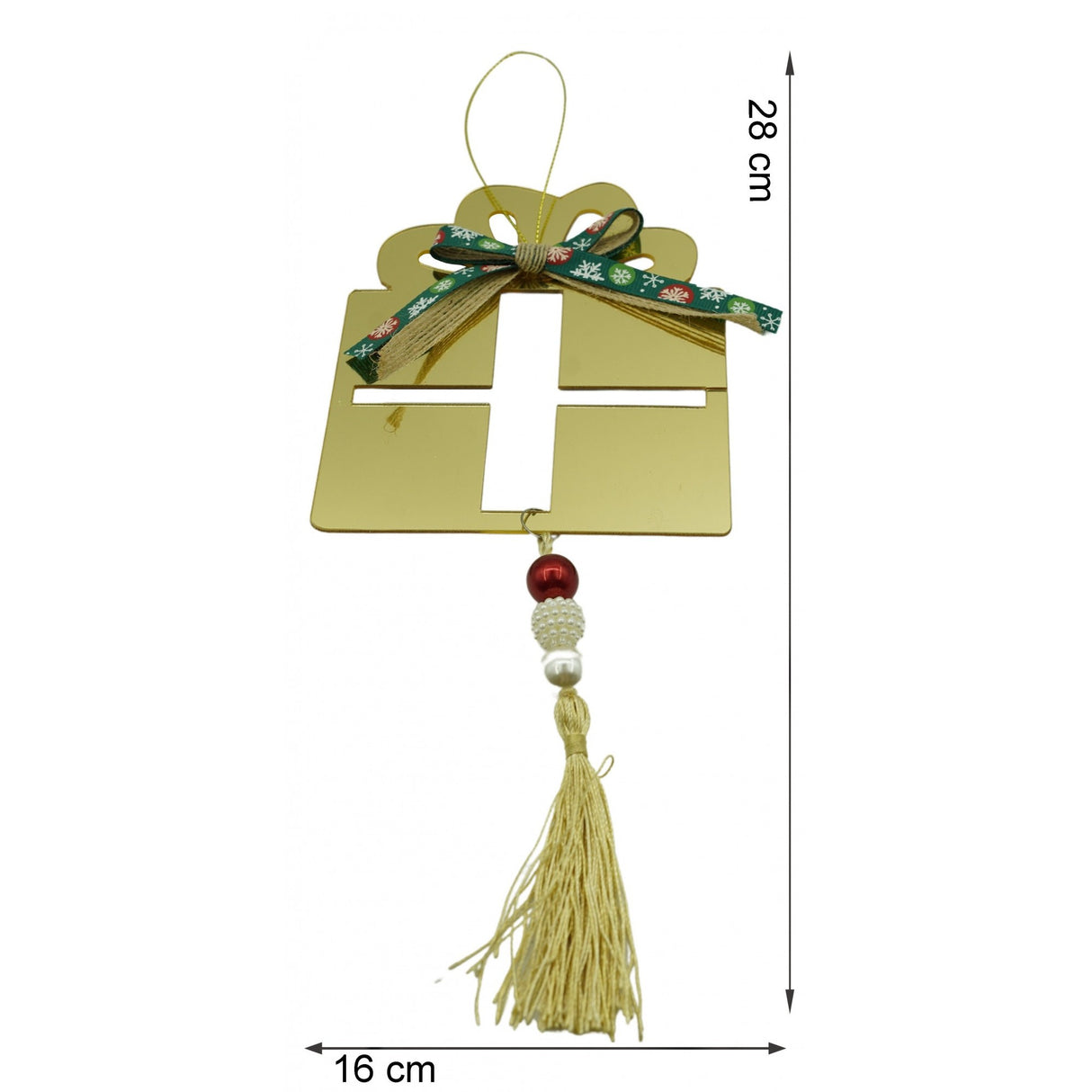 Ornament Brad, Cadou, Lucios, 16*28Cm, Acril, Interior/ Exterior