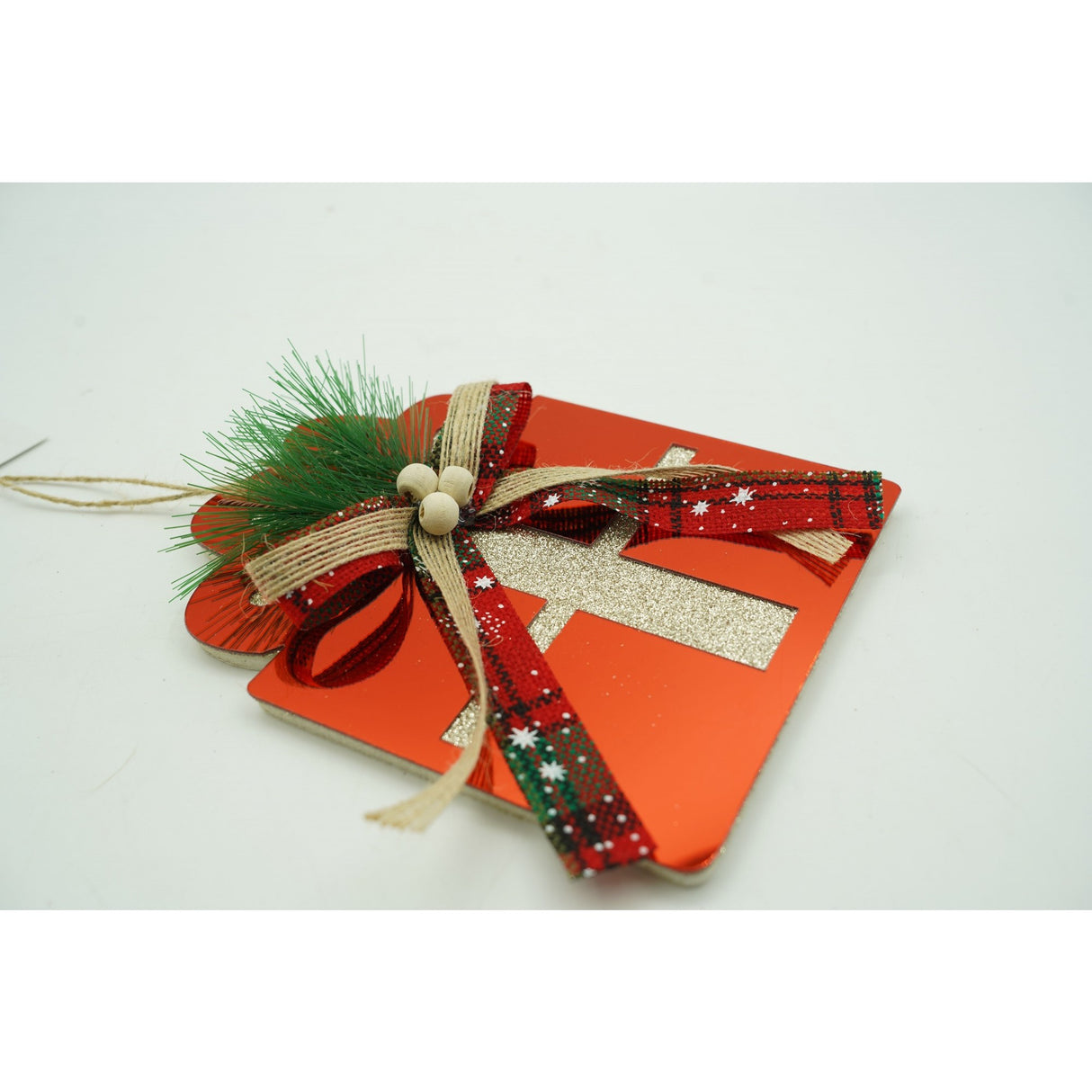 Ornament brad, Flippy, Cadou, Rosu, Lucios, 15*15CM, Acril, Interior/ Exterior - vivimall.ro