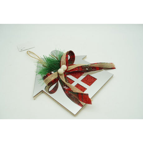 Ornament brad, Flippy, Casa, Argintiu, Lucios, 14*17CM, Acril, Interior/ Exterior - vivimall.ro