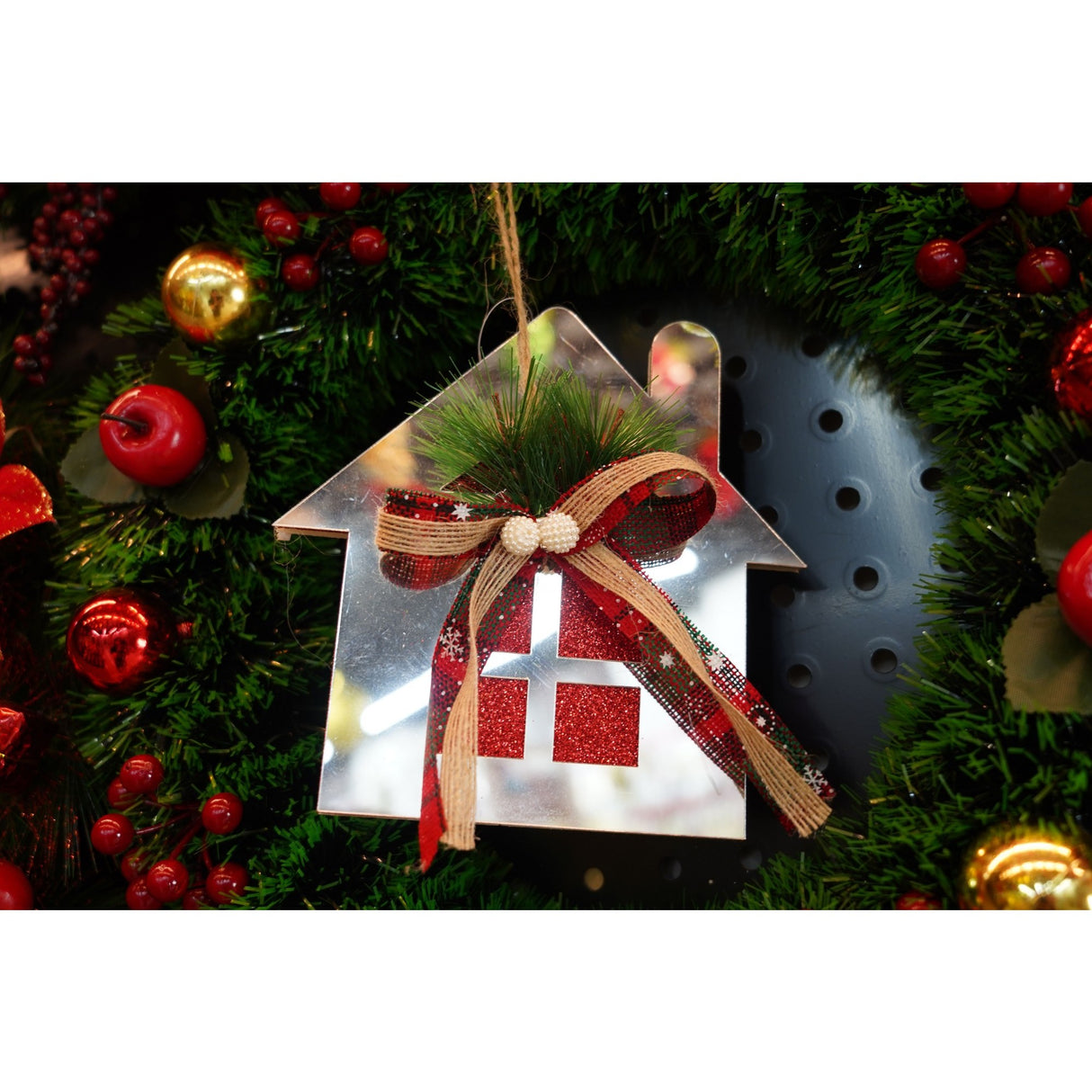 Ornament Brad, Casa, Lucios, 14*17Cm, Acril, Interior/ Exterior