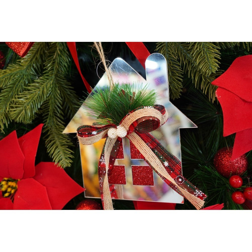 Ornament Brad, Casa, Lucios, 14*17Cm, Acril, Interior/ Exterior