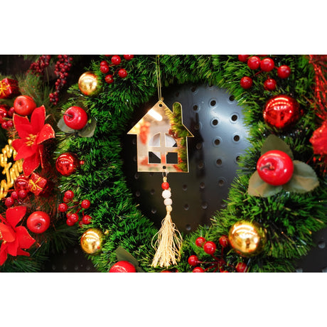 Ornament brad, Flippy, Casa, Auriu, Lucios, 10*25CM, Acril, Interior/ Exterior - vivimall.ro