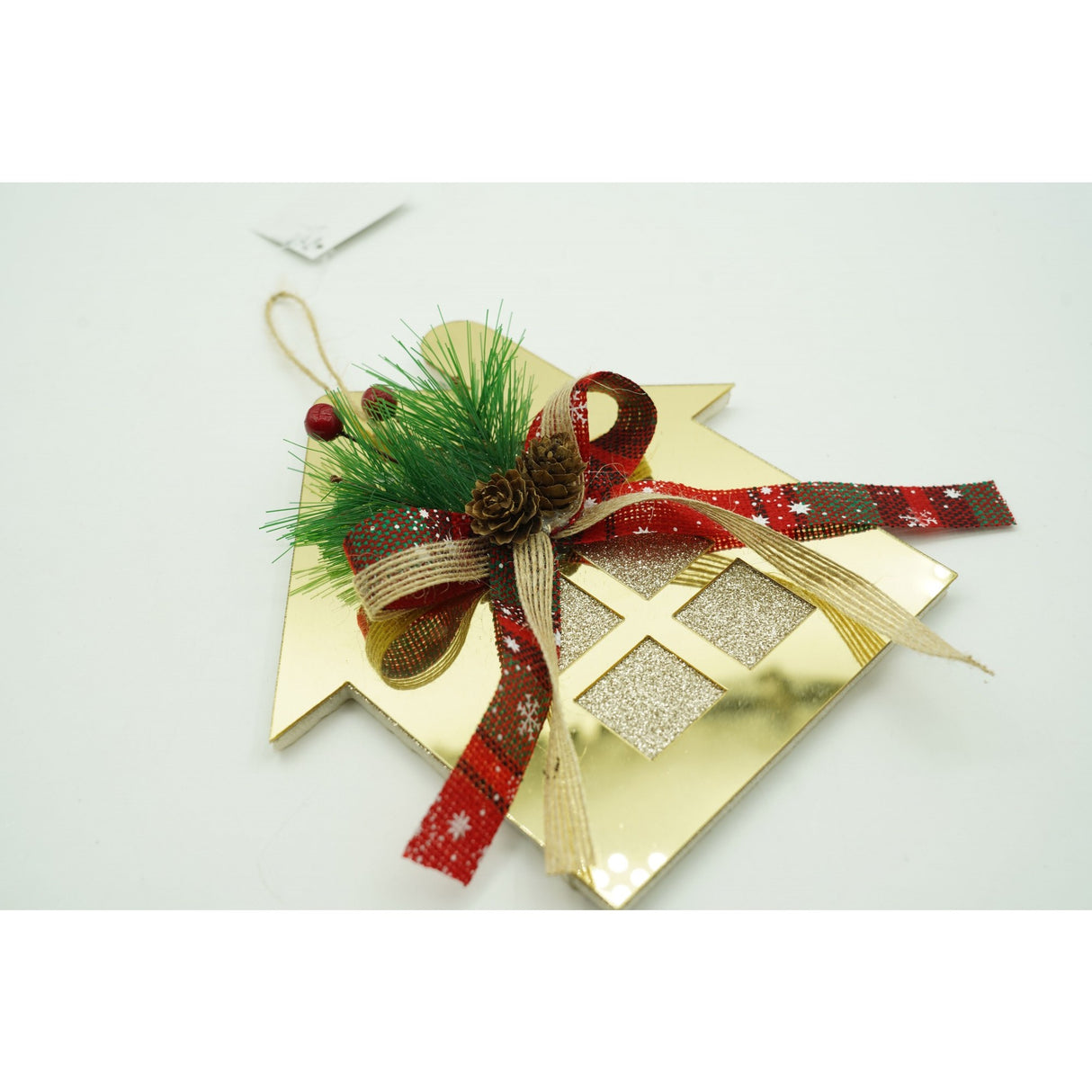 Ornament brad, Flippy, Casa, Auriu, Lucios, 16*17CM, Acril, Interior/ Exterior - vivimall.ro