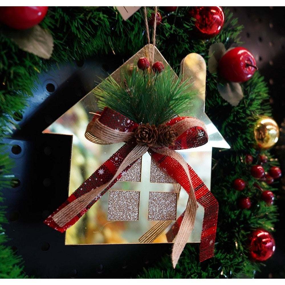 Ornament Brad, Casa, Lucios, 16*17Cm, Acril, Interior/ Exterior