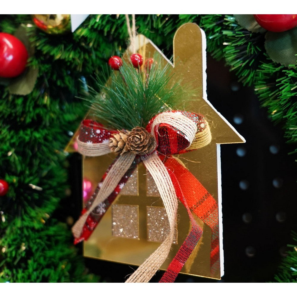 Ornament Brad, Casa, Lucios, 16*17Cm, Acril, Interior/ Exterior