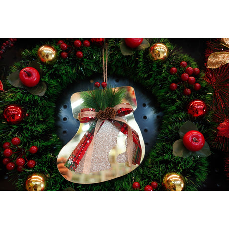 Ornament brad, Flippy, Ciorap, Auriu, Lucios, 17*17CM, Acril, Interior/ Exterior - vivimall.ro