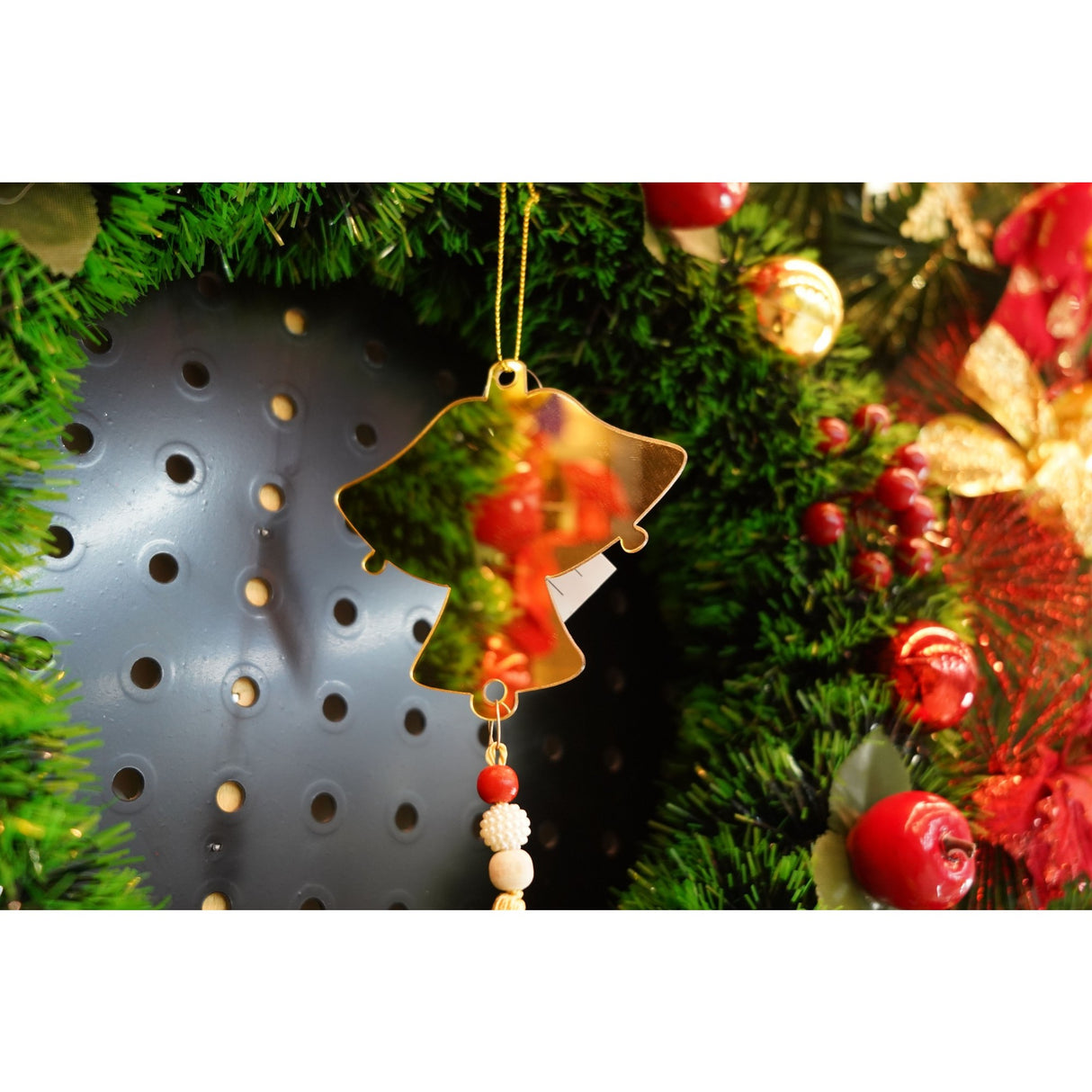 Ornament brad, Flippy, Clopotei, Auriu, Lucios, 10*23CM, Acril, Interior/ Exterior - vivimall.ro