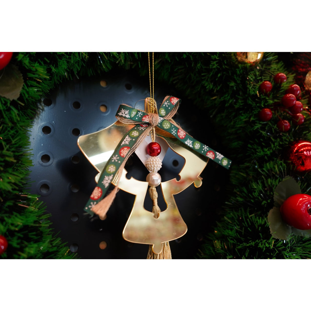 Ornament brad, Flippy, Clopotei, Auriu, Lucios, 14*26CM, Acril, Interior/ Exterior - vivimall.ro