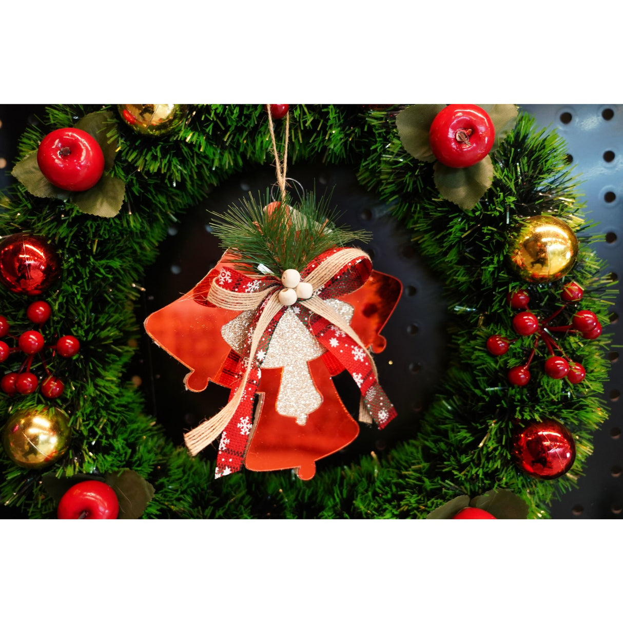 Ornament brad, Flippy, Clopotei, Rosu, Lucios, 15*15CM, Acril, Interior/ Exterior - vivimall.ro