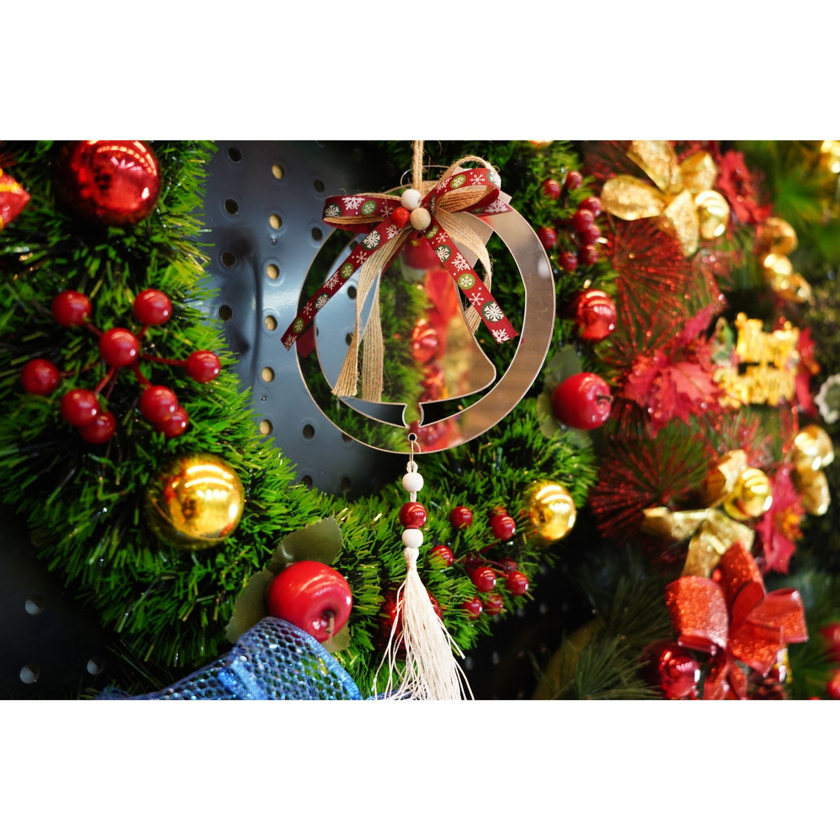 Ornament brad, Flippy, Clopotel, Argintiu, Lucios, 14*26CM, Acril, Interior/ Exterior - vivimall.ro