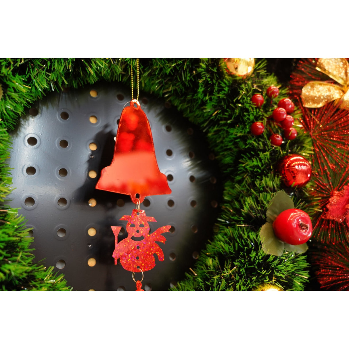 Ornament brad, Flippy, Clopotel, Om de zapada, Rosu, Lucios, 10*28CM, Acril, Interior/ Exterior - vivimall.ro