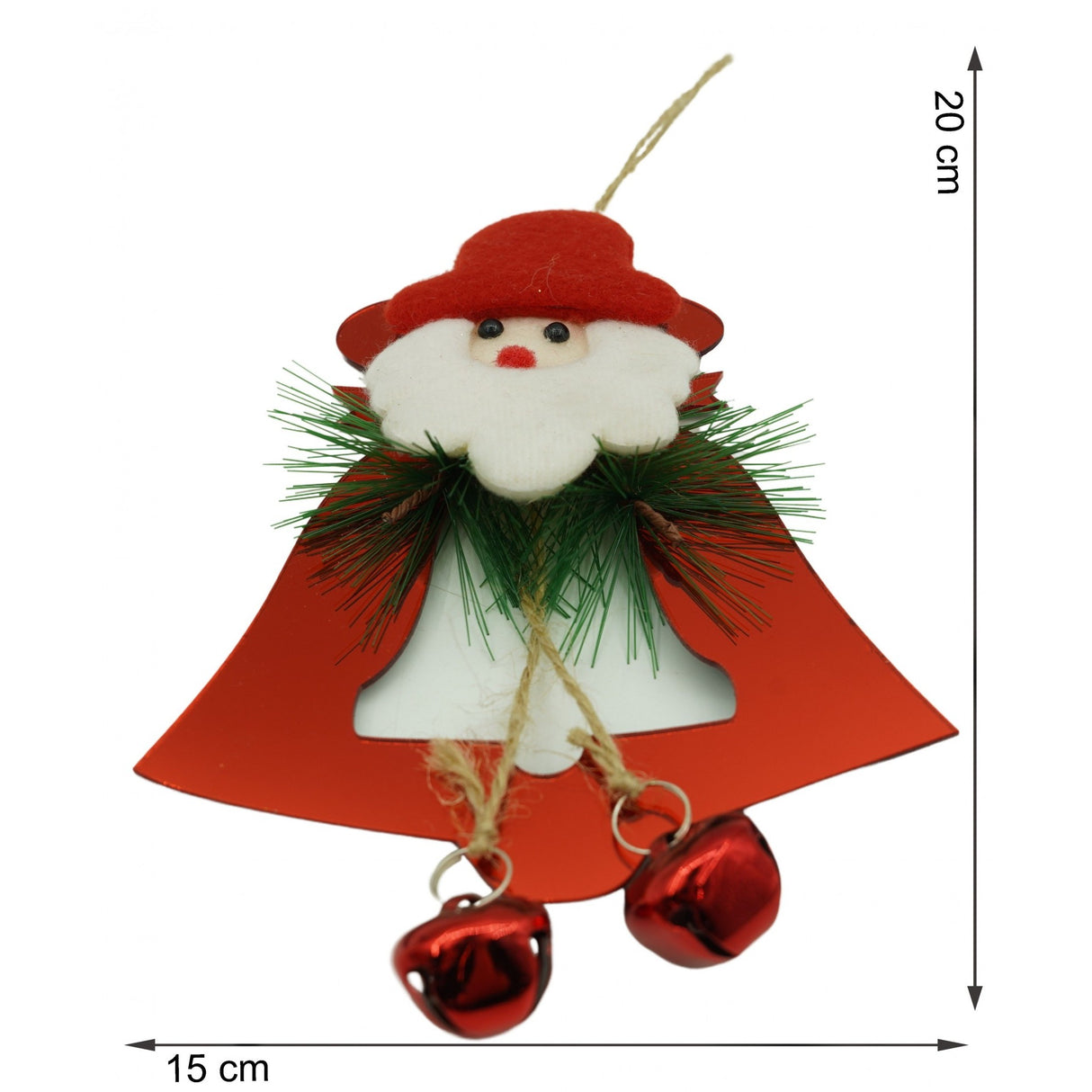 Ornament brad, Flippy, Clopotel, Rosu, Lucios, 15*20CM, Acril, Interior/ Exterior - vivimall.ro