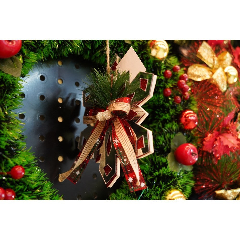 Ornament Brad, Fulg De Nea, Lucios, 14*15Cm, Acril, Interior/ Exterior