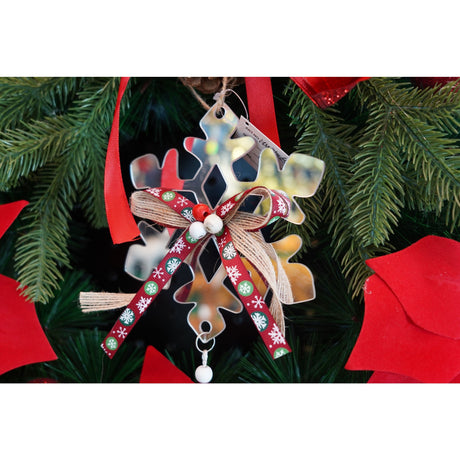 Ornament brad, Flippy, Fulg de nea, Argintiu, Lucios, 14*26CM, Acril, Interior/ Exterior - vivimall.ro