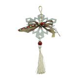 Ornament brad, Flippy, Fulg de nea, Argintiu, Lucios, 14*26CM, Acril, Interior/ Exterior - vivimall.ro