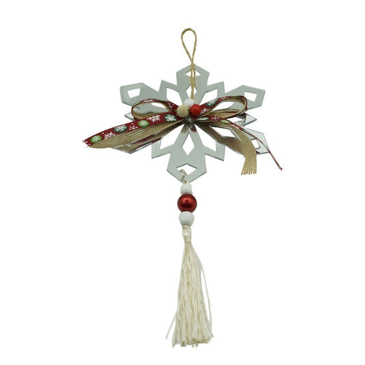 Ornament brad, Vivimall, Fulg de nea, Argintiu, Lucios, 14*26CM, Acril, Interior/ Exterior - vivimall.ro