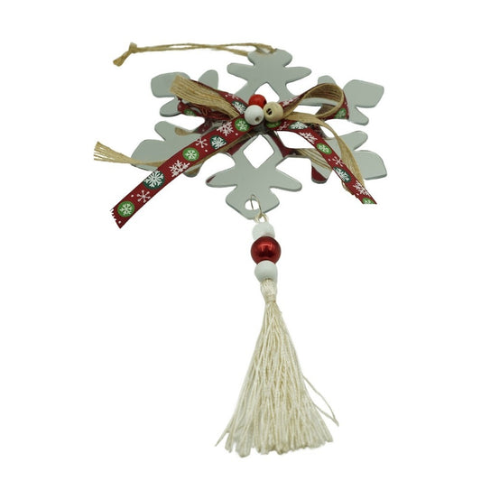 Ornament brad, Vivimall, Fulg de nea, Argintiu, Lucios, 14*26CM, Acril, Interior/ Exterior - vivimall.ro