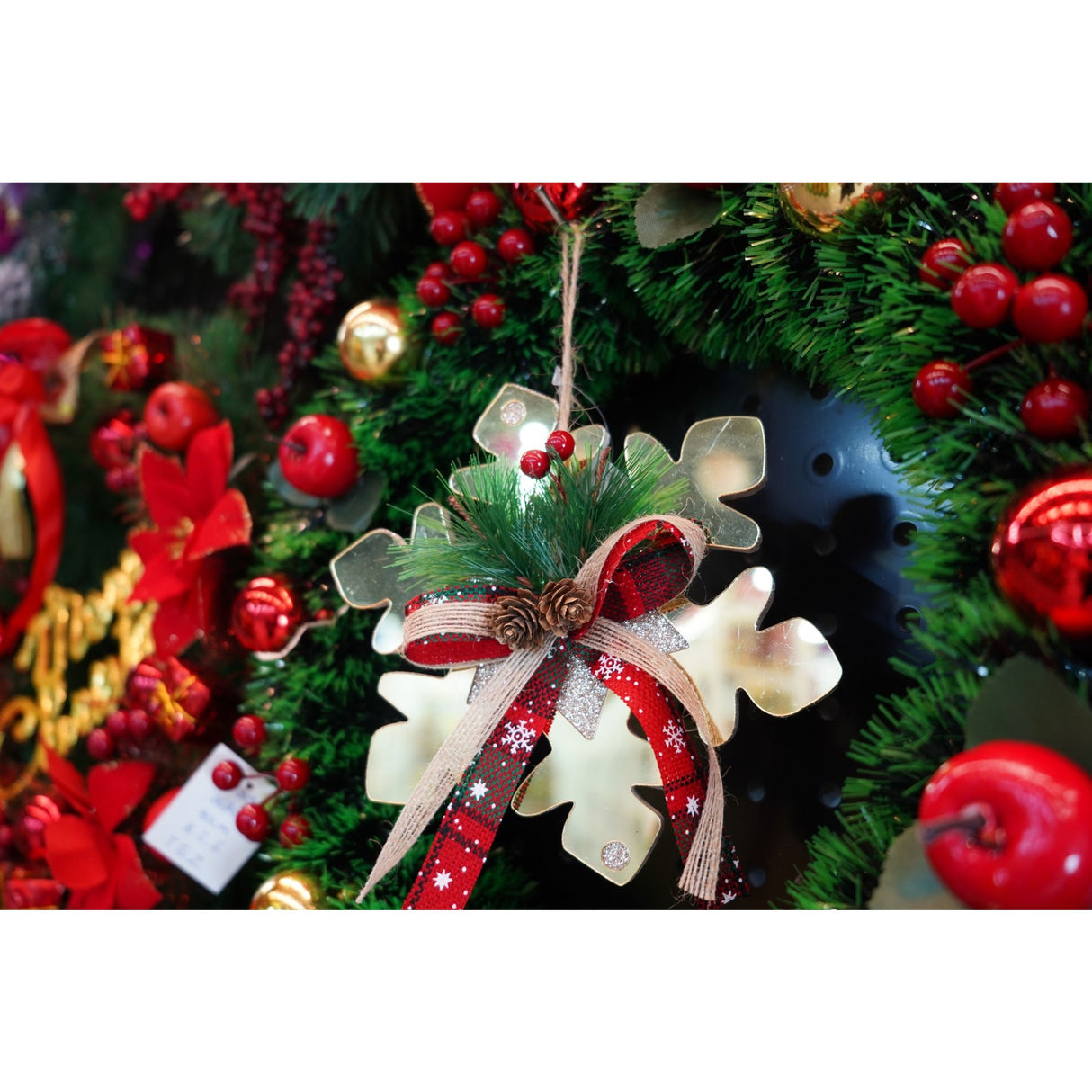 Ornament Brad, Fulg De Nea, Lucios, 16*16Cm, Acril, Interior/ Exterior