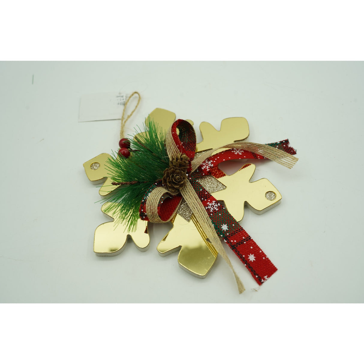 Ornament brad, Flippy, Fulg de nea, Auriu, Lucios, 16*16CM, Acril, Interior/ Exterior - vivimall.ro