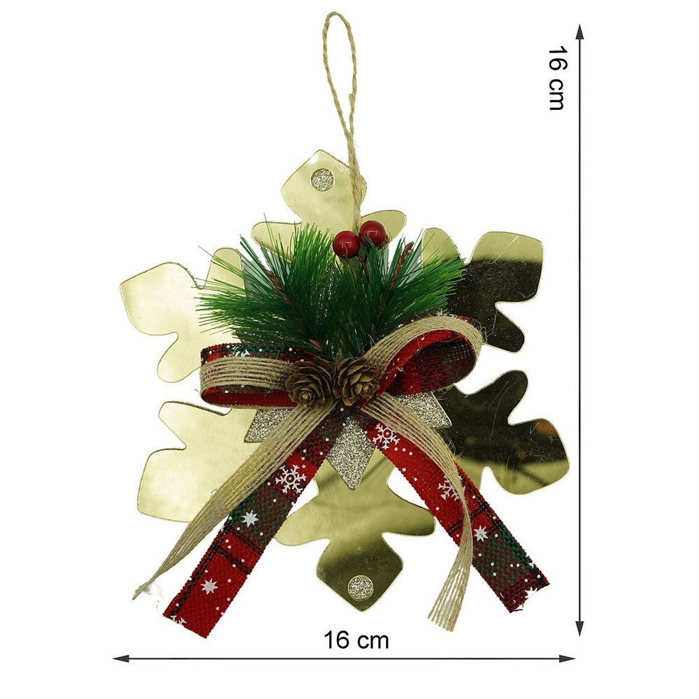 Ornament Brad, Fulg De Nea, Lucios, 16*16Cm, Acril, Interior/ Exterior
