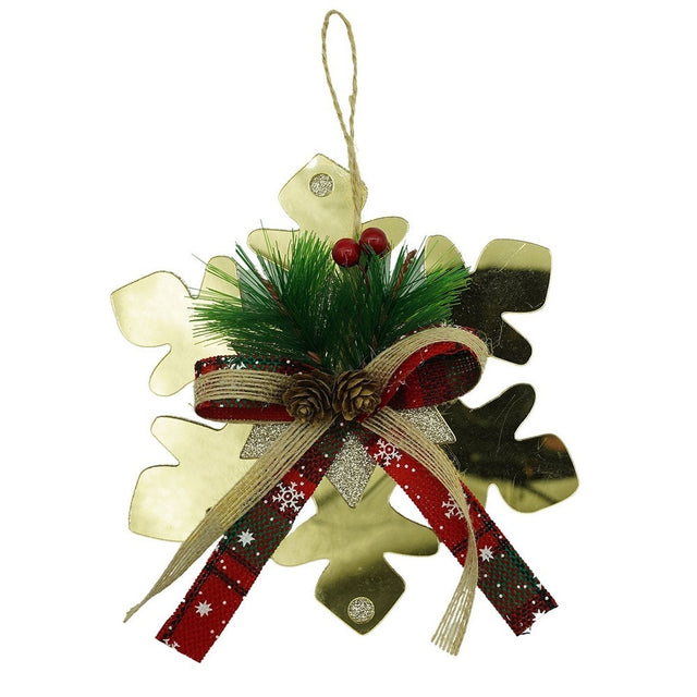 Ornament brad, Flippy, Fulg de nea, Auriu, Lucios, 16*16CM, Acril, Interior/ Exterior - vivimall.ro