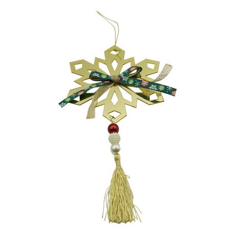 Ornament brad, Flippy, Fulg de nea, Auriu, Lucios, 16*30CM, Acril, Interior/ Exterior - vivimall.ro