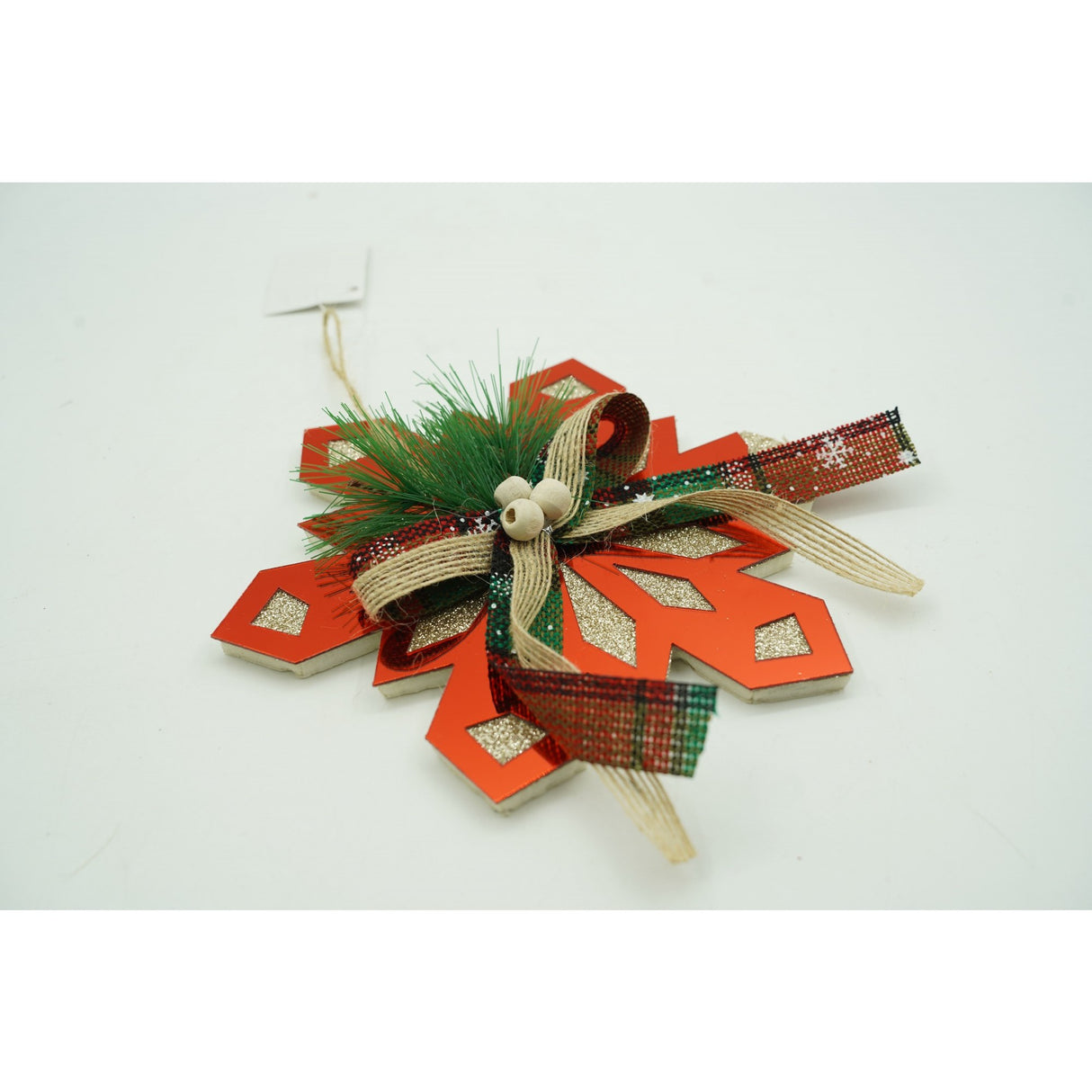 Ornament Brad, Fulg De Nea, Lucios, 15*15Cm, Acril, Interior/ Exterior