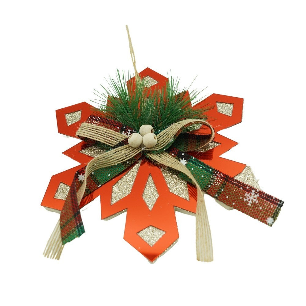 Ornament Brad, Fulg De Nea, Lucios, 15*15Cm, Acril, Interior/ Exterior