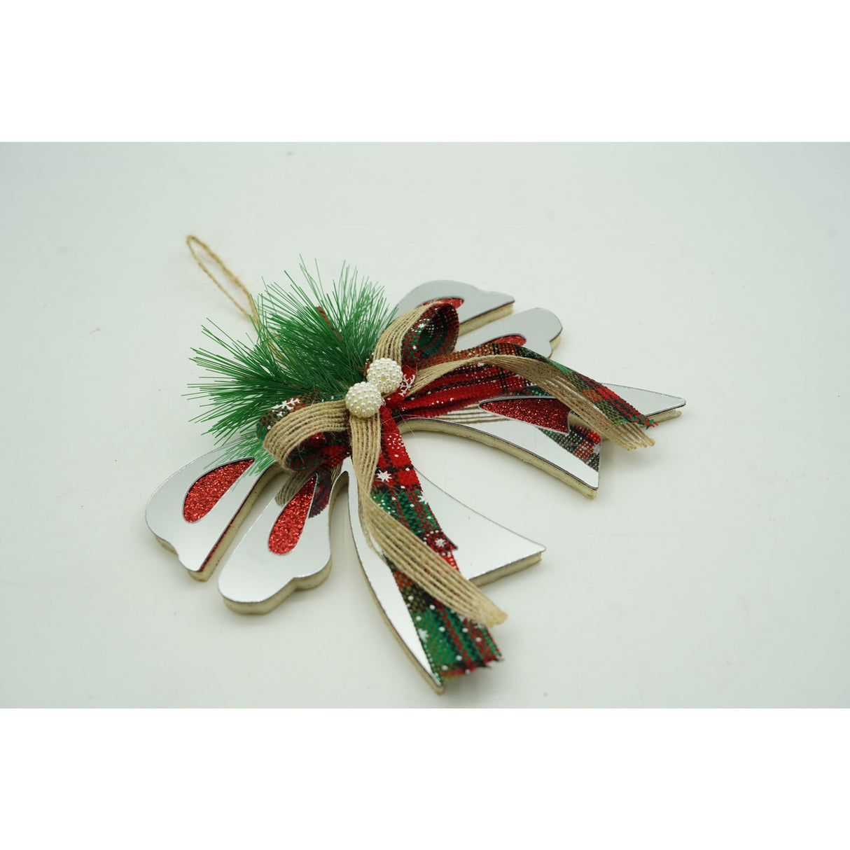 Ornament brad, Flippy, Funda, Argintiu, Lucios, 14*15CM, Acril, Interior/ Exterior - vivimall.ro