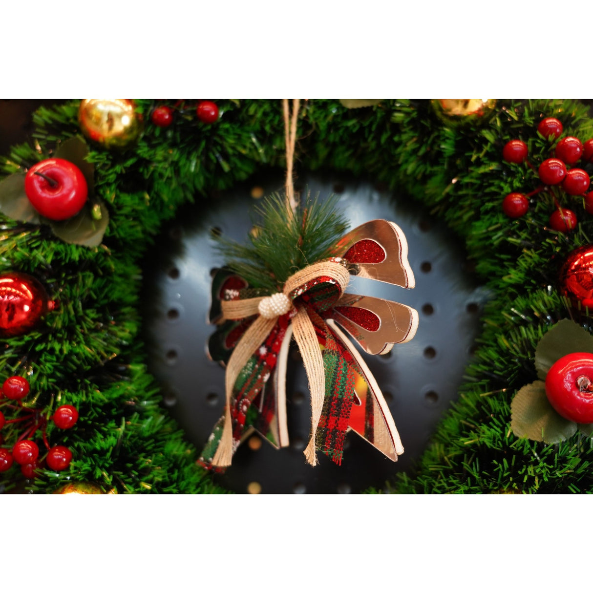 Ornament brad, Flippy, Funda, Argintiu, Lucios, 14*15CM, Acril, Interior/ Exterior - vivimall.ro