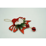 Ornament brad, Flippy, Funda cu clopotei, Rosu, Lucios, 15*20CM, Acril, Interior/ Exterior - vivimall.ro