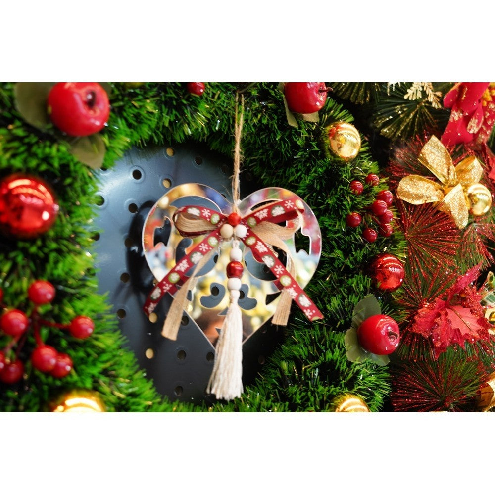 Ornament Brad, Inima, Lucios, 14*26Cm, Acril, Interior/ Exterior