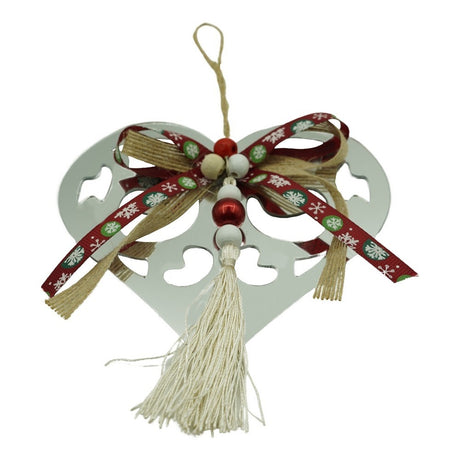 Ornament brad, Flippy, Inima, Argintiu, Lucios, 14*26CM, Acril, Interior/ Exterior - vivimall.ro