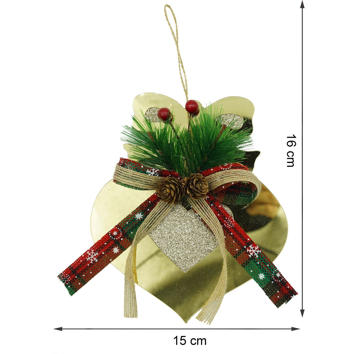 Ornament Brad, Inima, Lucios, 15*16Cm, Acril, Interior/ Exterior