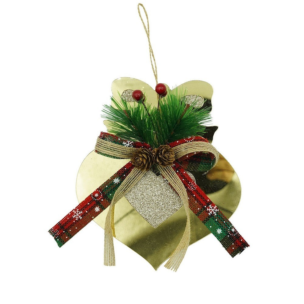 Ornament brad, Flippy, Inima, Auriu, Lucios, 15*16CM, Acril, Interior/ Exterior - vivimall.ro