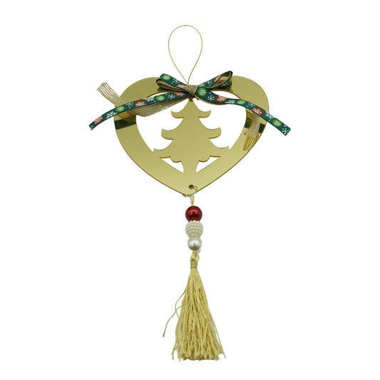 Ornament brad, Vivimall, Inima, Auriu, Lucios, 15*26CM, Acril, Interior/ Exterior - vivimall.ro