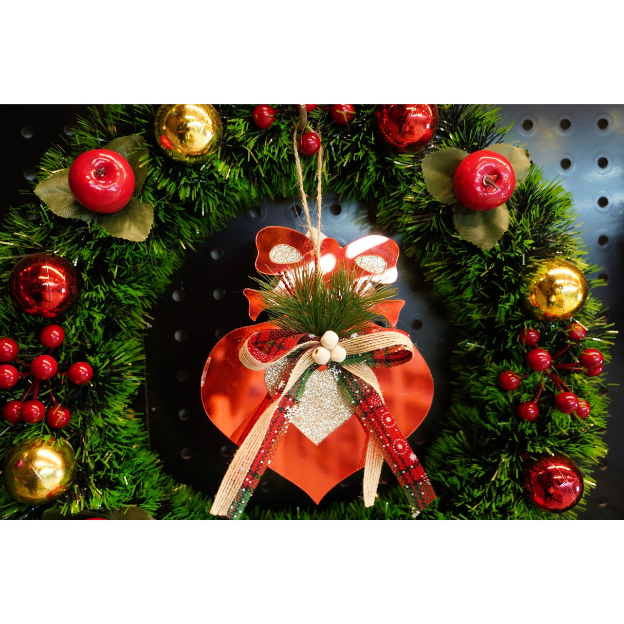 Ornament Brad, Inima, Lucios, 15*15Cm, Acril, Interior/ Exterior