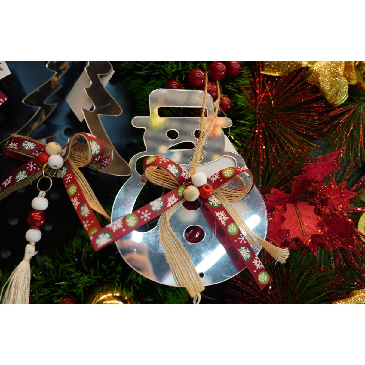 Ornament brad, Flippy, Om de zapada, Argintiu, Lucios, 14*26CM, Acril, Interior/ Exterior - vivimall.ro