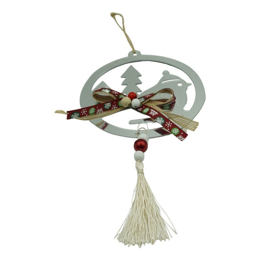 Ornament brad, Vivimall, Pasare, Argintiu, Lucios, 14*26CM, Acril, Interior/ Exterior - vivimall.ro