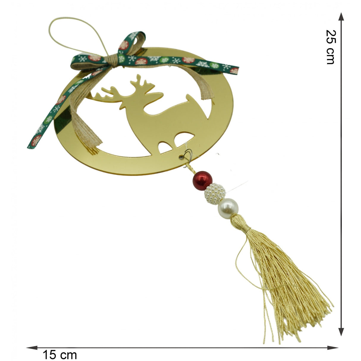 Ornament brad, Flippy, Ren, Auriu, Lucios, 15*25CM, Acril, Interior/ Exterior - vivimall.ro