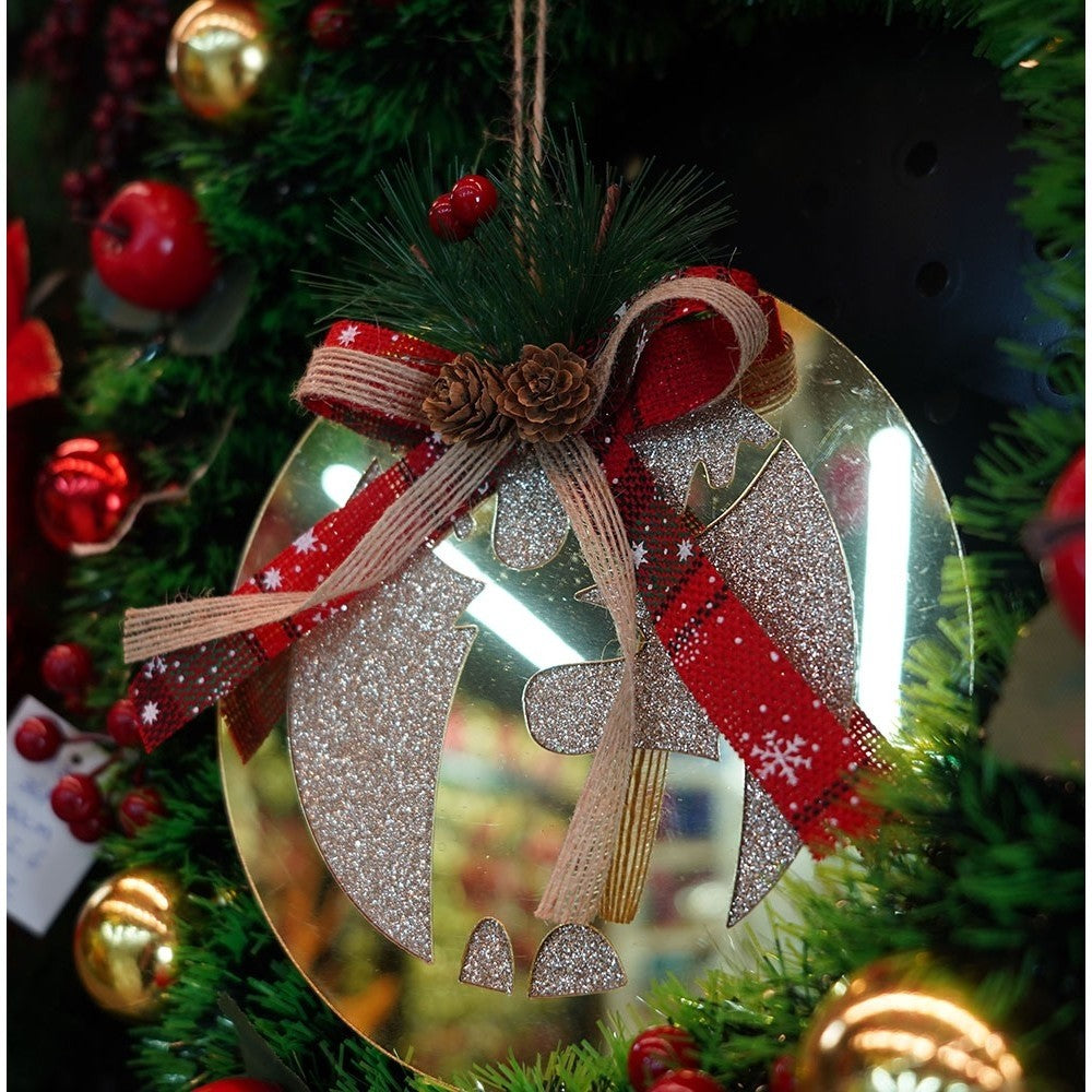 Ornament Brad, Ren, Lucios, 17*17Cm, Acril, Interior/ Exterior