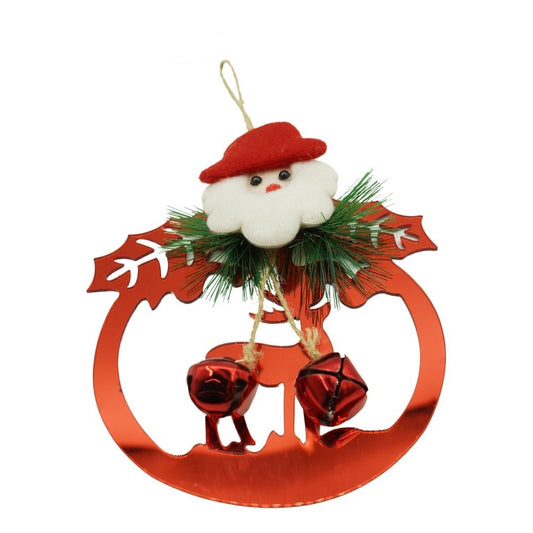 Ornament brad, Vivimall, Ren cu clopotei, Rosu, Lucios, 15*20CM, Acril, Interior/ Exterior - vivimall.ro
