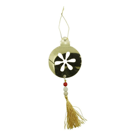 Ornament brad, Vivimall, Rotund, Auriu, Lucios, 10*23CM, Acril, Interior/ Exterior - vivimall.ro