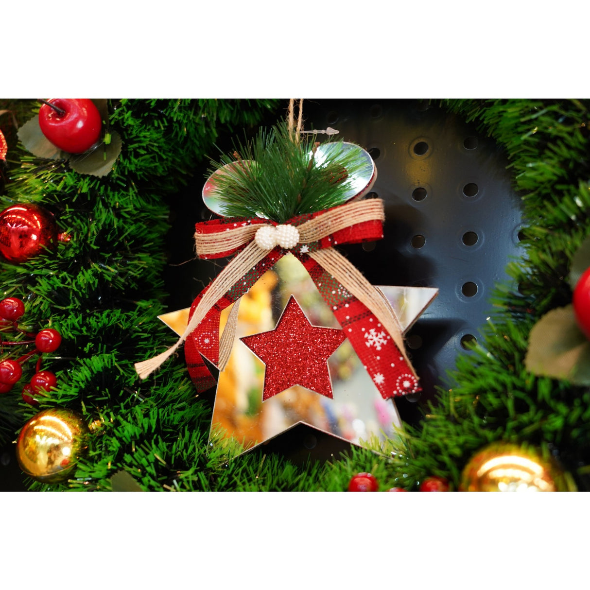 Ornament Brad, Stea, Lucios, 14*17Cm, Acril, Interior/ Exterior