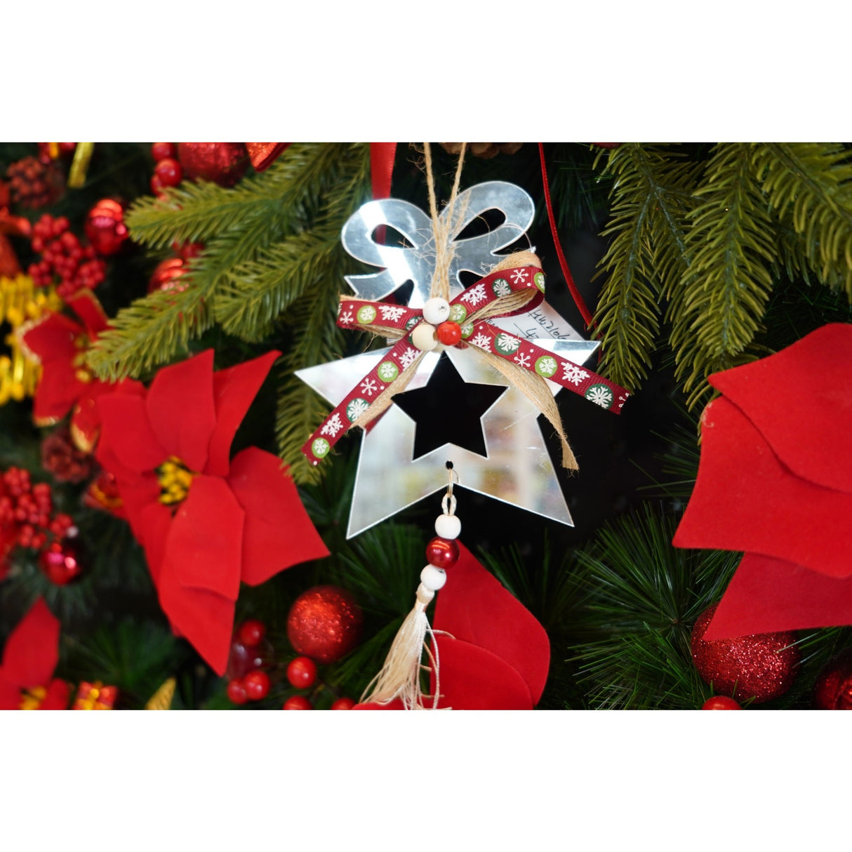 Ornament brad, Flippy, Stea, Argintiu, Lucios, 14*26CM, Acril, Interior/ Exterior - vivimall.ro